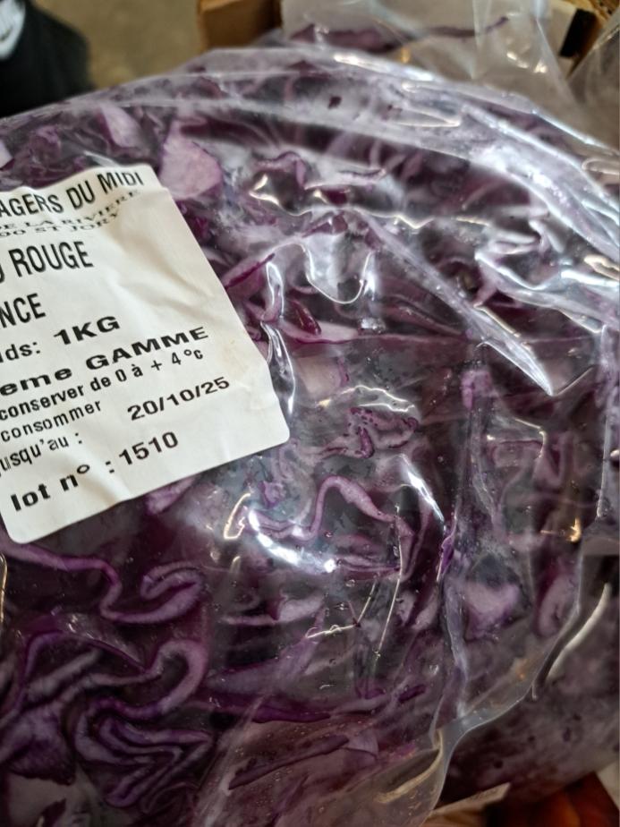 choux rouges émincé